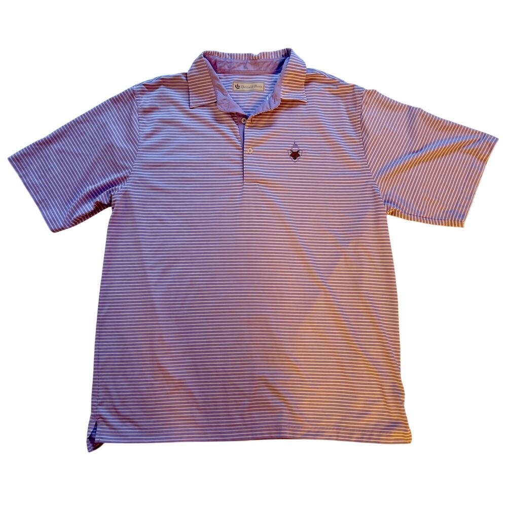 Donald Ross Golf Polo Shirt Men XL Purple White Stripes NWOT New